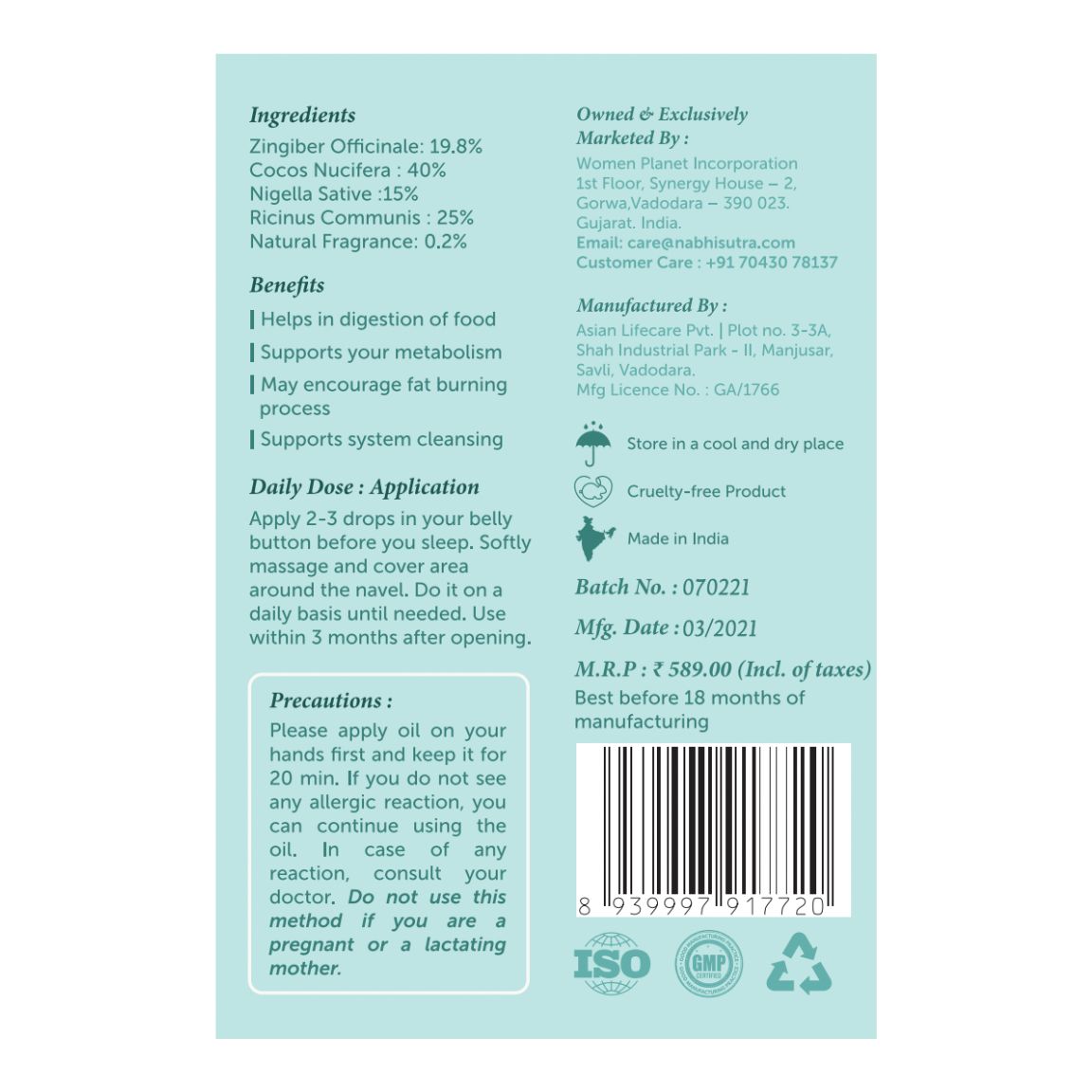 digestion & detox belly button oil
