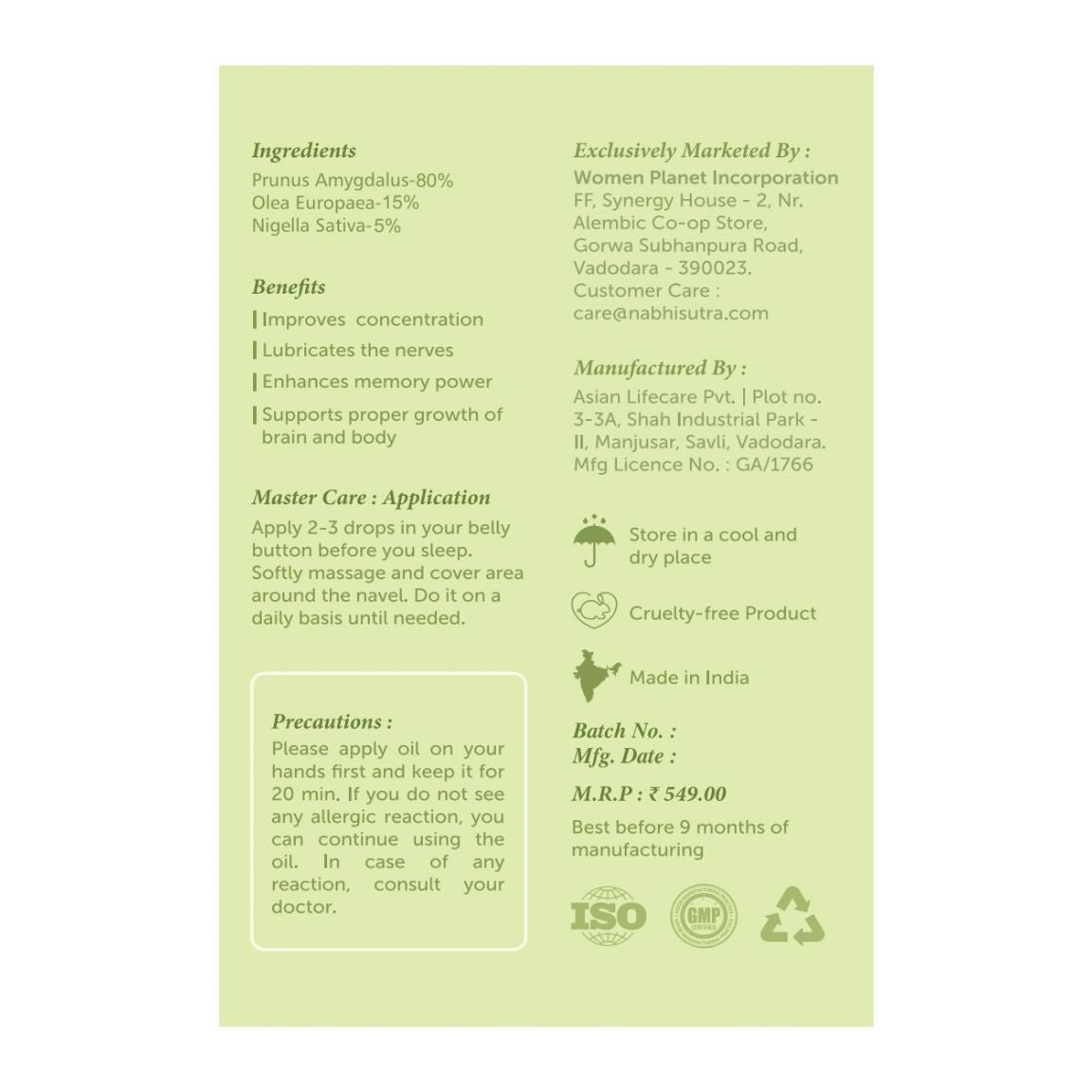 kids growth oil nabhi sutra