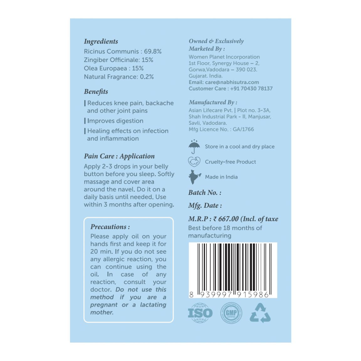 joint pain relief belly button oil
