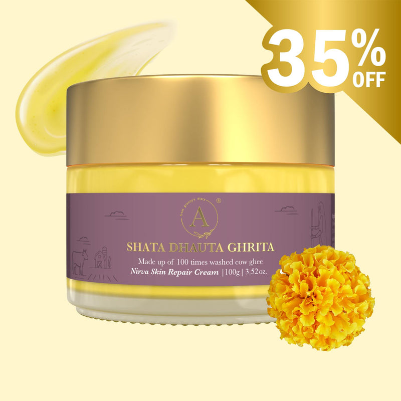 Shata Dhauta Ghrita Skin Repair Emollient | 100 Times Washed A2 Cow Ghee Cream