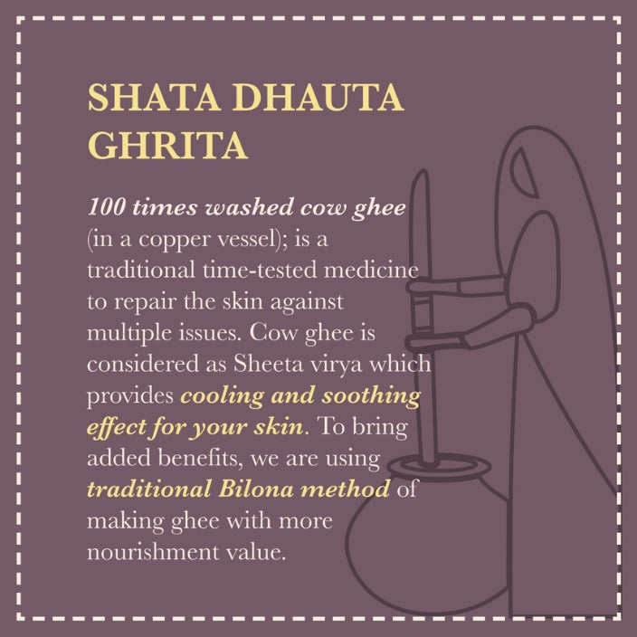 Shata Dhauta Ghrita Skin Repair Emollient | 100 Times Washed A2 Cow Ghee Cream