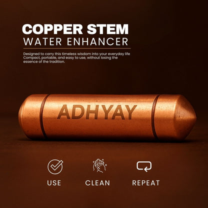 Hydration Combo: 550 ml Glass Water Bottle + 2 Units of Copper Stems (1 Pack)