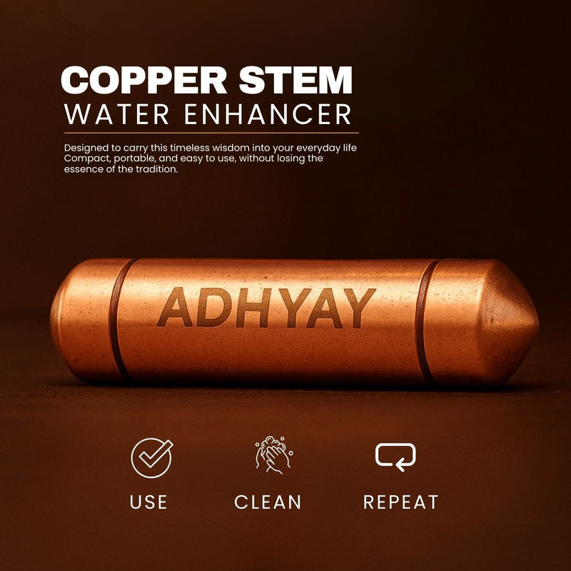 Hydration Combo: 550 ml Glass Water Bottle + 2 Units of Copper Stems (1 Pack)