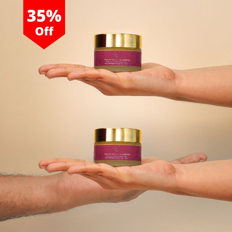 Shata Dhauta Ghrita Skin Repair Emollient | 100 Times Washed A2 Cow Ghee Cream