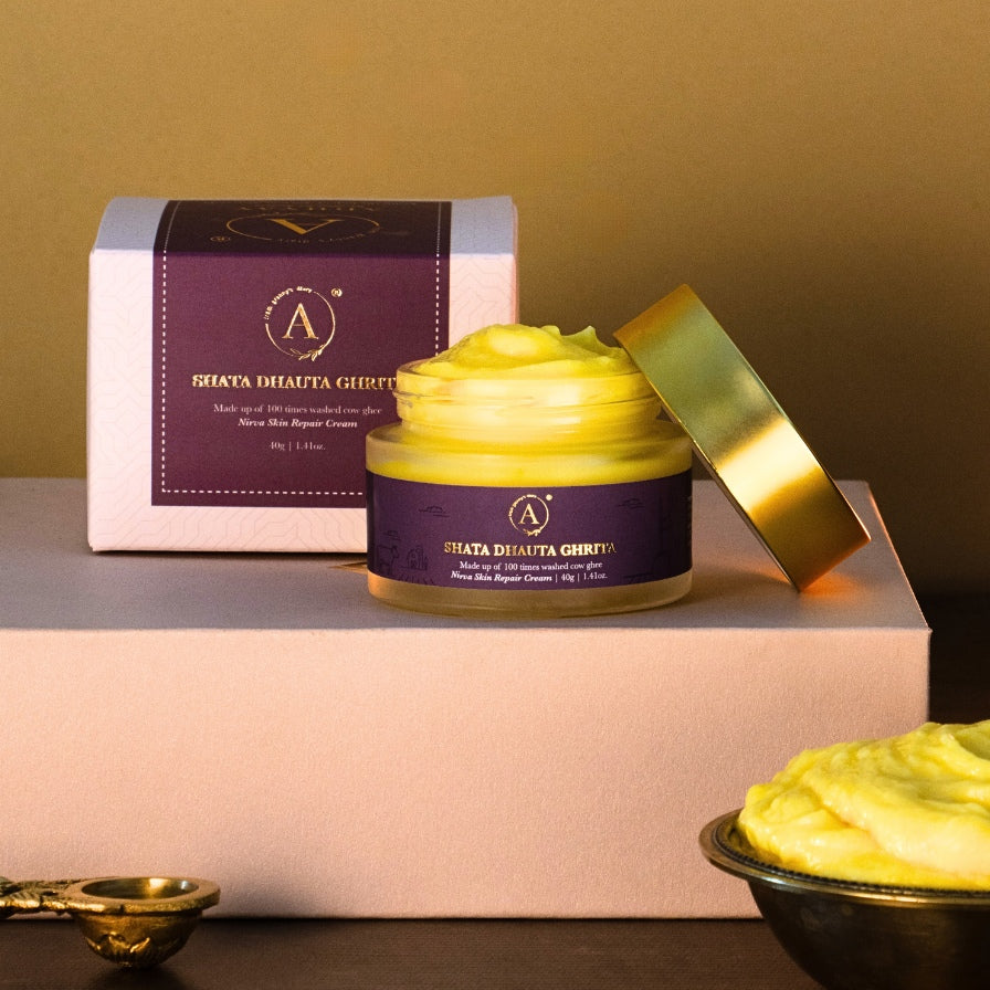 Shata Dhauta Ghrita Skin Repair Emollient | 100 Times Washed A2 Cow Ghee Cream